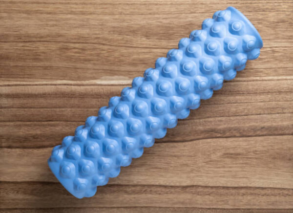 Top view blue foam roller